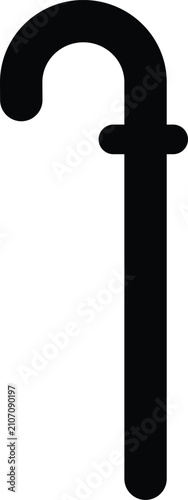 Walking Cane Icon Support Assistance Disability Silhouette Vector