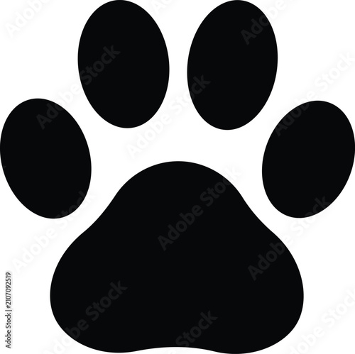 Animal Paw Icon Dog Cat Footprint Silhouette Vector
