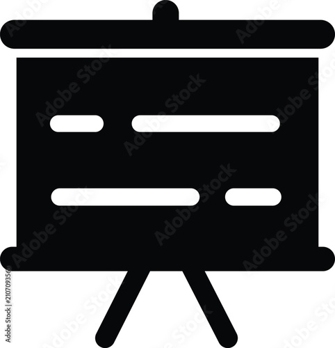 Presentation Board Icon Classroom Teaching Training Silhouette Vector