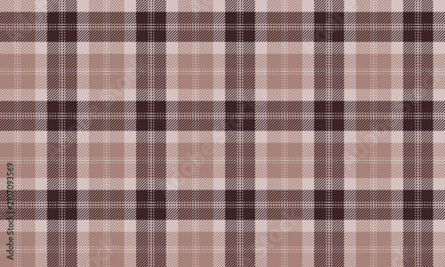 Seamless plaid fabric in pink and brown, perfect for textiles and fashion. Add a romantic and classic charm to shirts, dresses, skirts, trousers, tablecloths, and blankets.