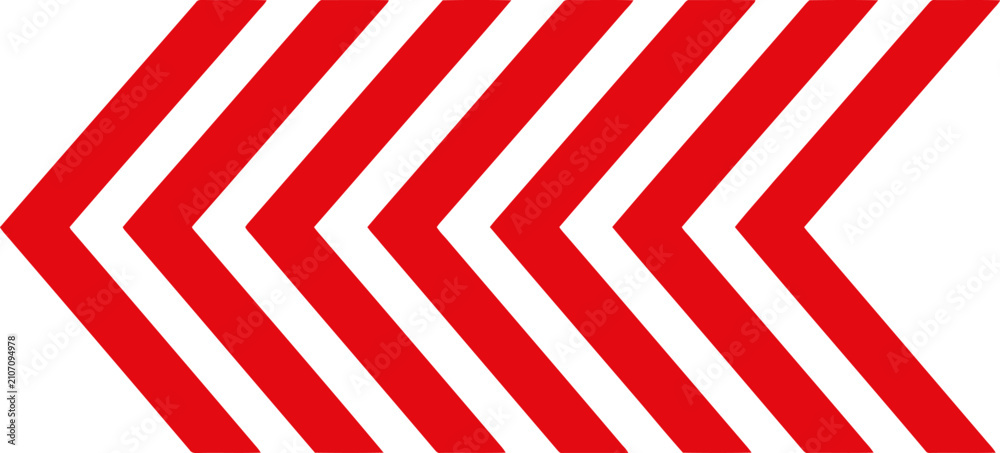 Obraz premium Red arrow icon pointing left in a dynamic and bold design isolated on white background, symbolizing direction, movement, and navigation in a striking and modern visual representation