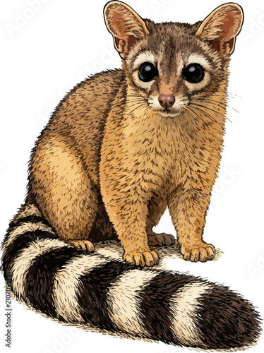 Bassariscus sumichrasti illustration art