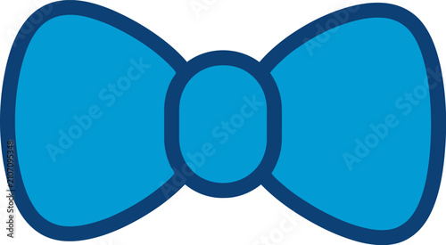 Photography Simple blue bow tie illustration in a minimalist style on a white background, re