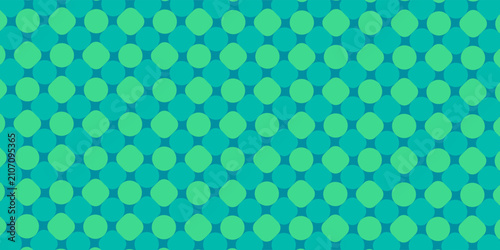 Canvastavla Abstract geometric seamless pattern design with green and blue circles, squares on a blue background