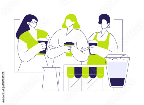 Hot latte isolated cartoon vector illustrations.