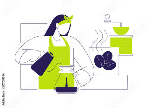 Pour-over coffee isolated cartoon vector illustrations.