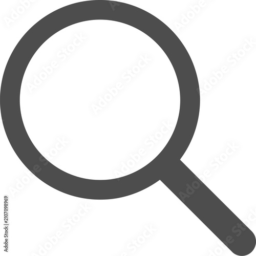Fotografía Magnifying glass icon in black color isolated on white background, symbolizing s