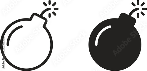 Konstfotografi Bomb icons set