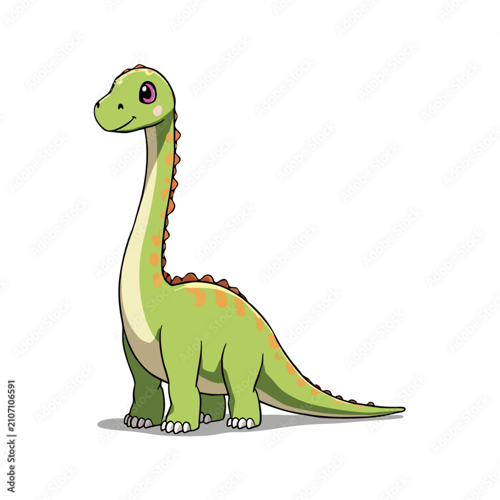Fototapeta premium Cute Supersaurus Clipart 03