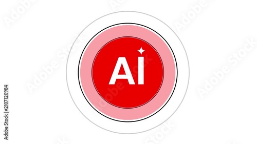 Glowing AI Artificial Intelligence Logo Icon Animation - Seamless Loop Motion Background Stock Footage