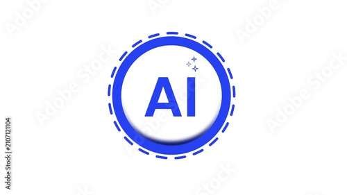 Glowing AI Artificial Intelligence Logo Icon Animation - Seamless Loop Motion Background Stock Footage