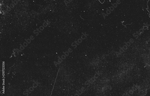 Obraz na płótnie Film Grain Texture Overlay, Black Dusty Background with Hair Fibers and Scratche