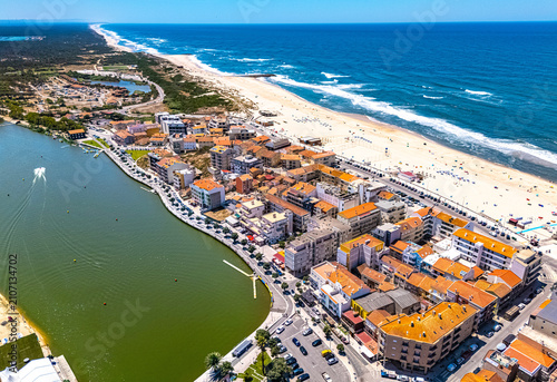Billede på lærred Beach in Praia de Mira in the municipality of Mira in the Coimbra District, Port