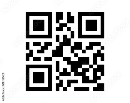 Black and White QR Code Isolated png on White Background