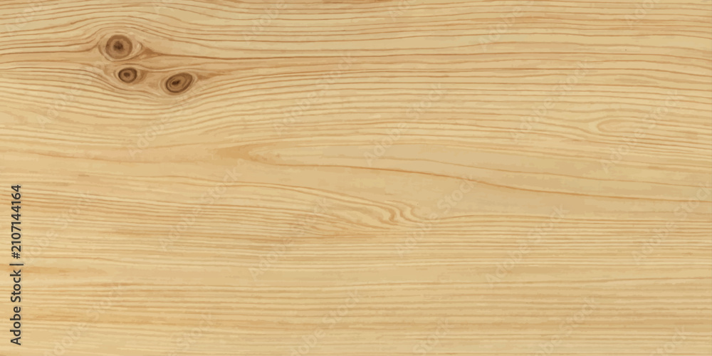 Naklejka premium Close-up view of a light-colored wooden surface with visible grain and knots, showcasing a natural and rustic texture.