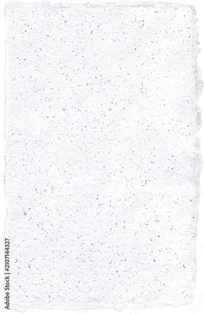 Fototapeta premium Handmade recycled paper sheet with deckled edges and natural texture isolated on transparent background