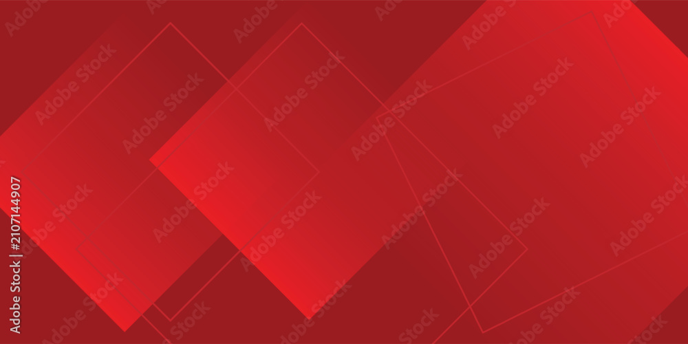 Obraz premium Modern red and orange abstract technology background with digital connection dots, hexagon, speed lights, and lines. Technology particles background. Technology digital hi tech concept background.