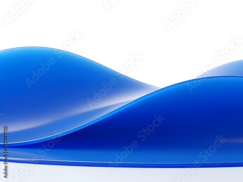Blue 3D Waves with Gradient Texture
