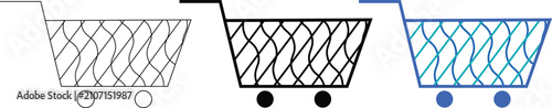 Shopping Cart E-commerce Online Store Basket Vector Icon Set