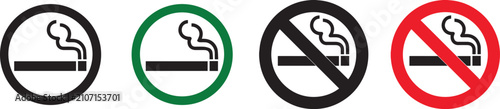 Fotografie Smoking signs icon set