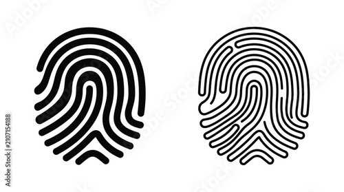 Bild auf Leinwand Fingerprint Illustrations Black And White Line Art Style