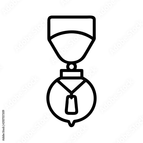 Quadro su tela Medal award icon linear symbol navy veteran achievement award.