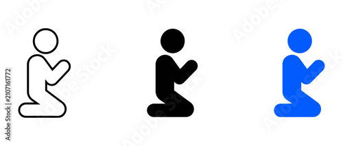 Cuadro en lienzo Person kneeling set