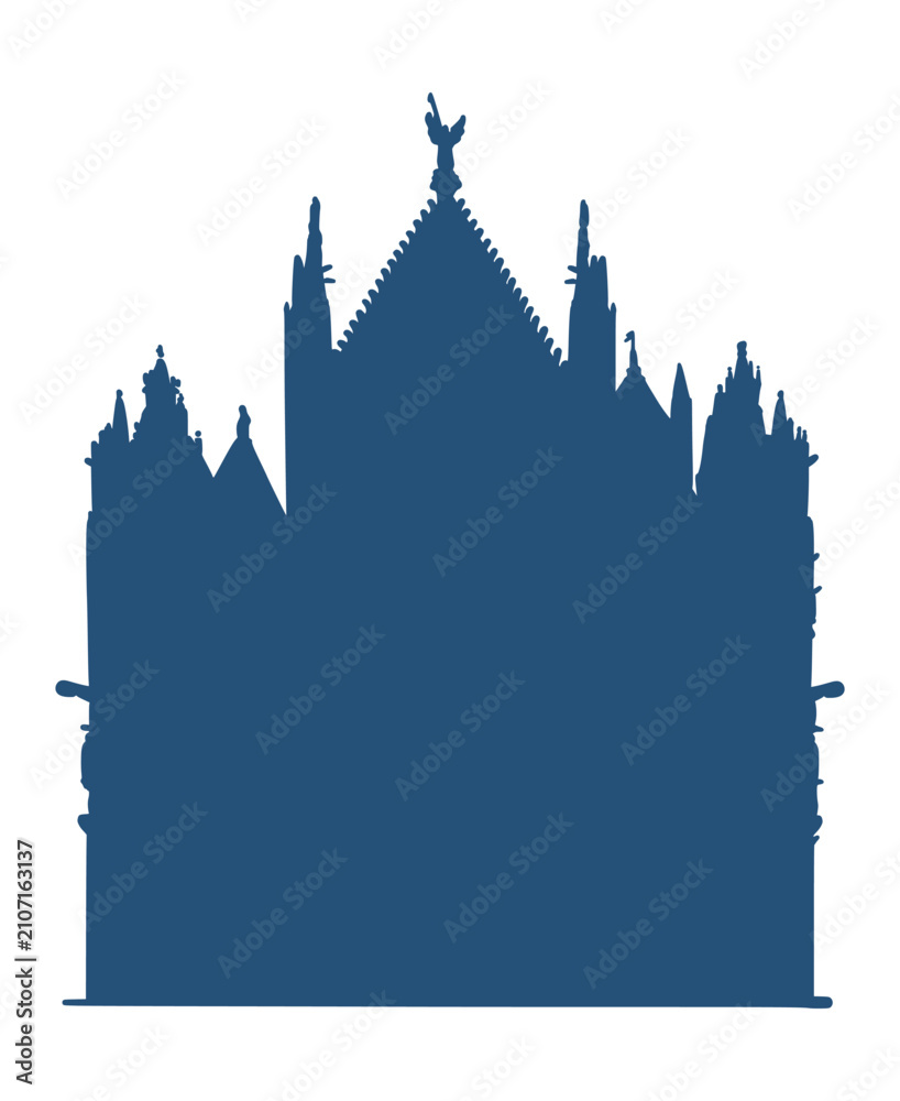 Obraz premium Line art drawing of Duomo di Siena Cathedral, Italy, architecture tourism landmark, travel destination illustration