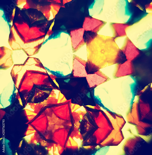 Obraz na płótnie Abstract kaleidoscopic pattern with multi-colored geometric shapes kaleidoscope