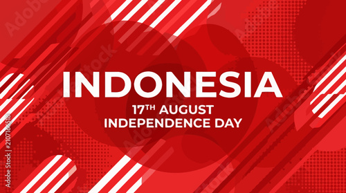 Tableau sur toile Indonesia Independence Day background, 17th August national holiday banner, red