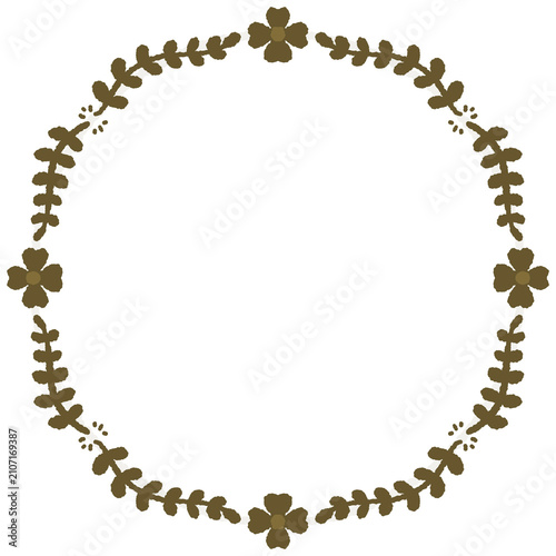 illustration flower ring round flower frame	
