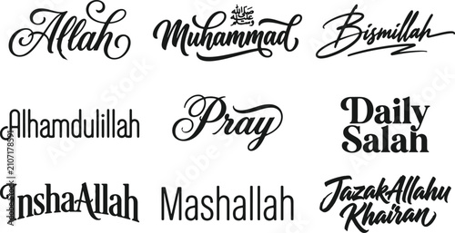 vector illustration of a set of calligraphic elements