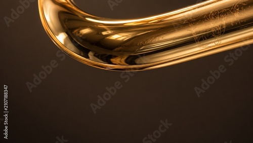 Polished Brass Trumpet Bell Macro Close Up