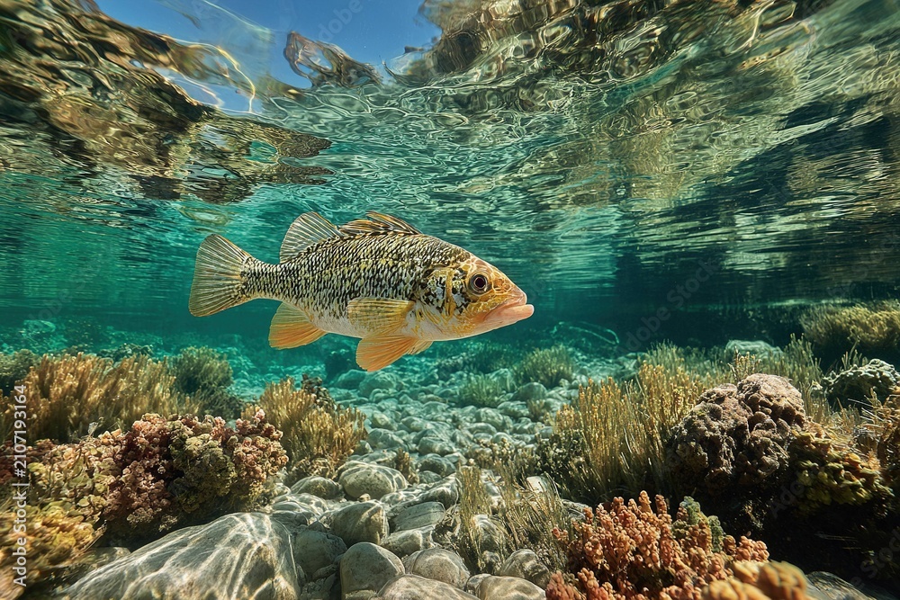 Fototapeta premium endangered fish in crystal-clear lake