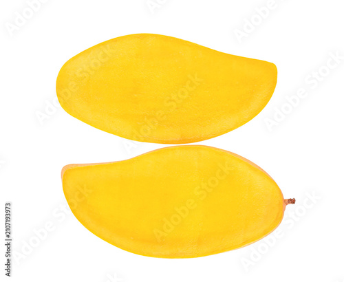 Slices of mango isolated on transparent background. PNG