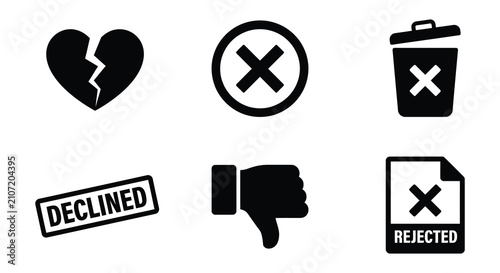 Foto Negative Feedback Icons Flat Vector Symbols On White Background
