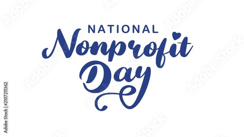 National nonprofit day text animation, suitable for nonprofit organizations, social media, marketing materials.