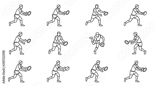 Obraz na płótnie Baseball Player Catching Sequence Animation Frames