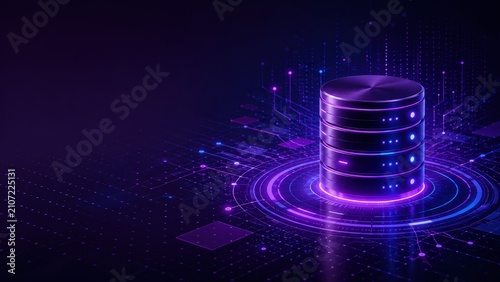 Abstract Digital Platform Architecture Background with Connected Data Modules and AI Computing Network
