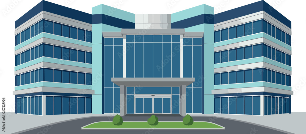 Obraz premium Building with Modern Architecture and Glass Windows Featuring Office, Structure, Facade with Urban and Design Elements