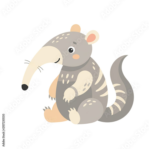 Children's cartoon anteater illustration Scandy friendly style