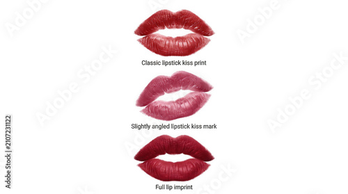 Lipstick kiss mark illustration isolated on white background for commercial design