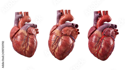 Human heart anatomy illustration isolated on white background for commercial design