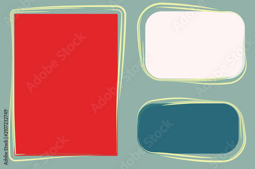 retro colors palette dynamic outlined banners frames shapes collection