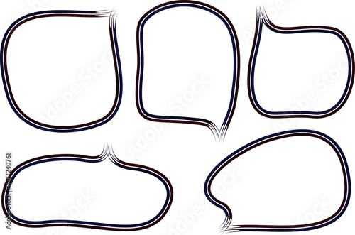 dark creative abstract lines speech bubbles set