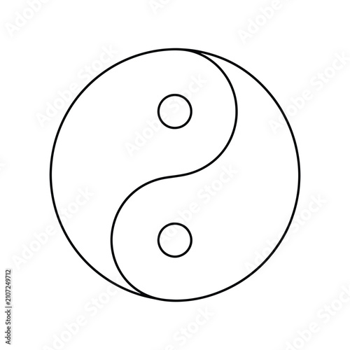 Yin Yang Symbol Line Art Icon for Balance