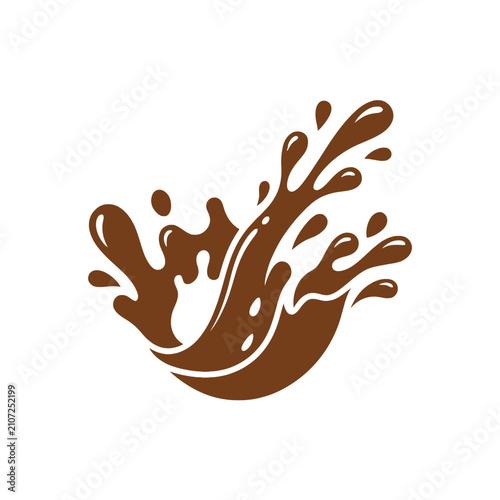 Картината върху платно Dark chocolate splash, liquid swirl, isolated on white, dynamic motion, decadent