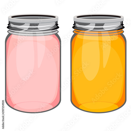 two cans pink and yellow no background vector