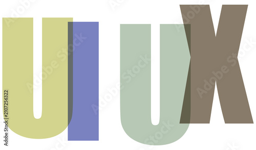Ui ux design letters in pastel colors  user experience