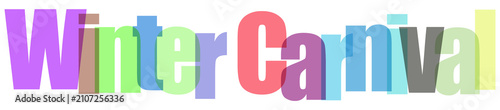 Winter Carnival colorful text with multicolored letters